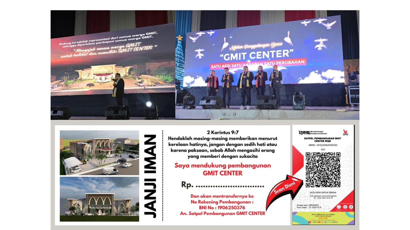 KETERANGAN FOTO - Gereja Masehi Injili di Timor (GMIT) dengan konsep sedikit berbeda dari biasanya, melaksanakan malam penggalangan dana bertema "1 Aksi, 1 Harapan, 1 Perubahan" dalam mendukung pembangunan GMIT Center yang nantinya sebagai icon pengerak ekoomi baru di Kota Kupang, Provinsi Nusa Tenggara Timur, Senin.