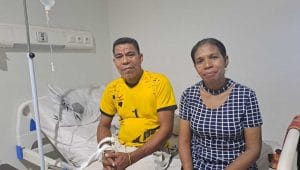 Zet Blegur (49), salah satu pasien peserta program JKN ketika menjalani masa perawatan di salah satu rumah sakit yang ada di Kota Kupang beberapa waktu lalu.