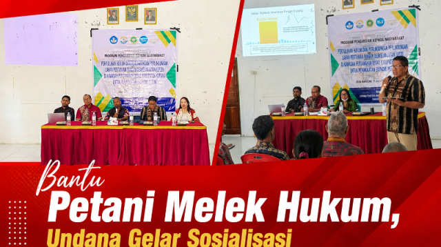 Kepala Desa Manusak, Arthur Ximenes, S.H membuka kegiatan penyuluhan terpadu bertajuk “Penyuluhan Hukum dan Pendampingan Perlindungan Lahan Pertanian Pangan Berkelanjutan (LP2B) di Kawasan Persawahan Oesao Kabupaten Kupang untuk Peningkatan Ekonomi Petani” di Kantor Desa Manusak, Kecamatan Kupang Timur, Kabupaten Kupang, pada 21 Agustus 2026.