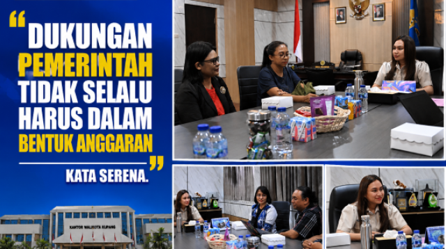 Wakil Wali Kota Kupang, Serena Cosgrova Francis, S.Sos., M.Sc., saat menerima audiensi Tim Pelayanan Konven Pelayan Kupang Daratan Semau di Ruang Kerja Wakil Wali Kota Kupang, Kamis (27/8). Foto Prokopim Setda Kota Kupang.