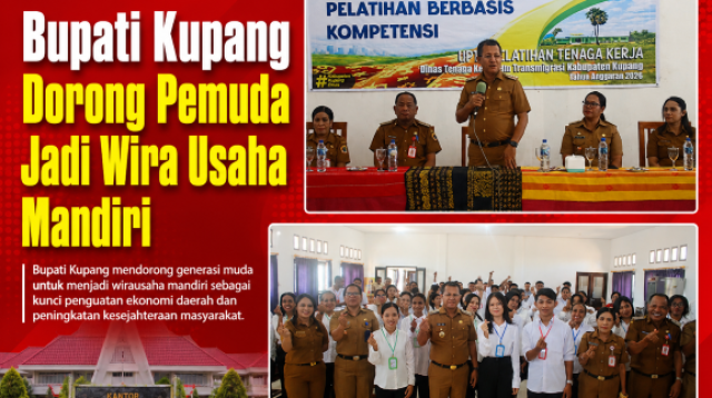 Bupati Yosef Lede membuka Pelatihan Vokasi Nasional Berbasis Kompetensi di UPTD Balai Pelatihan Oelnasi, Kec. Kupang Tengah ,Kabupaten Kupang, Selasa (1/9/2026) pagi.