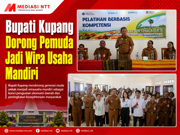 Bupati Yosef Lede membuka Pelatihan Vokasi Nasional Berbasis Kompetensi di UPTD Balai Pelatihan Oelnasi, Kec. Kupang Tengah ,Kabupaten Kupang, Selasa (1/9/2026) pagi.