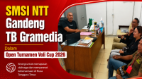 Panitia Pelaksana SMSI Cup I 2026 melakukan kunjungan silaturahmi ke TB Gramedia Kupang.