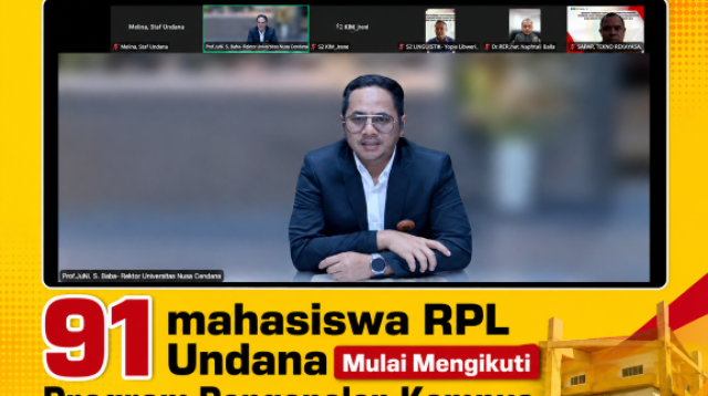 kata Rektor Undana, Prof. Dr. Ir. Jefri S. Bale, S.T., M.Eng.,dalam kegiatan pengenalan kehidupan kampus bagi Mahasiswa Baru (PKKMB) dan matrikulasi secara daring, Senin (31/8/2026).