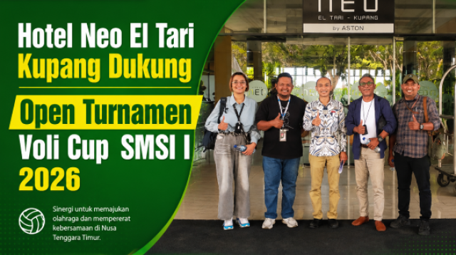 Ketua Panitia Vico Patty bersama Koordinator Sponsorship dan Dana Einstein Meinners, serta panitia panitia lainnya, Imeldha dan Jho, diterima langsung oleh General Manager Hotel Neo El Tari Kupang, Junaidi