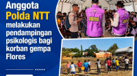 Pendampingan psikologi dan trauma healing yang digelar Tim Psikologi Biro SDM Polda NTT bersama Bag SDM Polres Sikka bagi para guru serta sekitar 600 siswa dan siswi SMPN 1 Maumere, Kamis (3/9/2026).