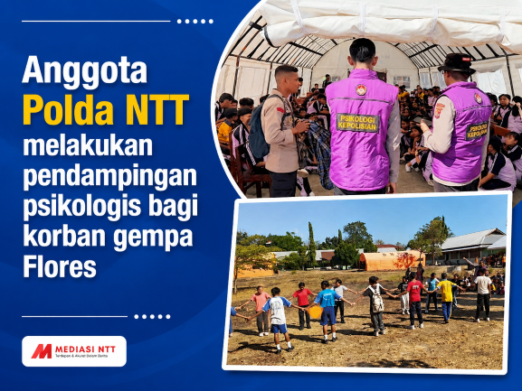 Pendampingan psikologi dan trauma healing yang digelar Tim Psikologi Biro SDM Polda NTT bersama Bag SDM Polres Sikka bagi para guru serta sekitar 600 siswa dan siswi SMPN 1 Maumere, Kamis (3/9/2026).